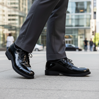 Chaussures en cuir PU brillant pour le bureau, style décontracté, et chaussures habillées en cuir véritable pour hommes et femmes – Vente en gros