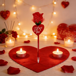 Penne per l'Inregistrazione degli Ospiti a San Valentino e Matrimoni, Design Cuore e Rosa, Penne a Sfera Riutilizzabili e Durevoli per Addii al Nubilato e <span class=keywords><strong>Ricordi</strong></span> di Matrimonio - Product Image 2