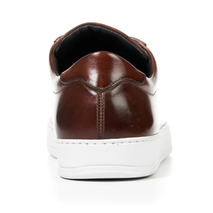Chaussures de skate pour hommes, baskets en cuir patiné marron respirantes, chaussures de marche décontractées pour hommes - Product Image 5