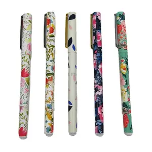 Novelty Writing Stationery Lapicero Heat Transfer Full color Print Gel ink pens with customized design