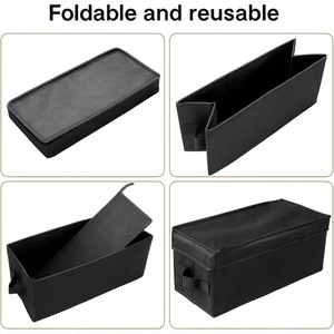 Cd Storage Box With <b>Lid</b> And Transparent Window Foldable Stackable Rectangle Black Media Organizer For Cd Dvd Storage - Product Image 2