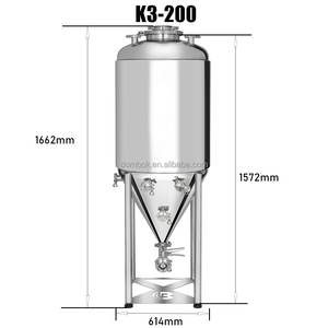 Cuve de Fermentation Conique 200L en Acier Inoxydable 304 Brossé, à Double Enveloppe, pour Bière/Vodka, avec Refroidisseur et Réservoir sous Pression Haute Performance - Product Image 3