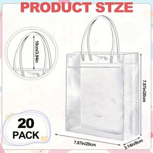 Transparent PVC Waterproof Tote <b>Gift</b> <b>Bags</b> with Handle and Custom Logo Clear Letter Pattern for Wedding Birthdays <b>Parties</b> - Product Image 5
