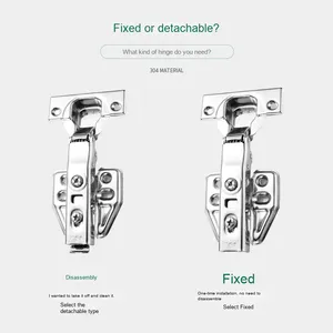 304 thép không gỉ có thể tháo rời im lặng bản lề chịu nước thủy lực đệm cho tủ máy bay hội thảo/hộp cho nhà bếp sử dụng - Product Image 3