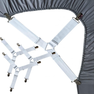 4 Uds. Correas para soporte de <span class=keywords><strong>sábanas</strong></span>, <span class=keywords><strong>sábanas</strong></span> elásticas, soportes para <span class=keywords><strong>sábanas</strong></span>, sujetadores <span class=keywords><strong>ajustables</strong></span>, pinzas para <span class=keywords><strong>sábanas</strong></span>, Clips - Product Image 2