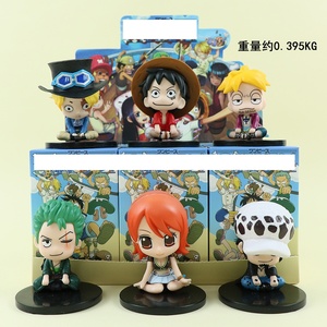 Set de Mini Figuras de Anime con Luffy y Zoro, 6 Piezas, Estatuas de Dibujos Animados Sentadas, Base Antideslizante para el Tablero del Auto, Decoración de Oficina y Escritorio - Product Image 3