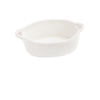 Panier de rangement de style bohème de haute qualité, panier pliable en corde de coton tissé avec poignées pour le rangement