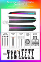Kit d'éclairage d'ambiance intérieur LED 256 couleurs Symphony pour Audi Q5 2010-2017 - Accessoires de bande lumineuse d'ambiance