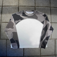 Chemise unisexe à manches longues thermique en coton épais, coupe oversize, imprimé camouflage personnalisé, à motif gaufré fixe, pour échantillonnage rapide et de haute qualité