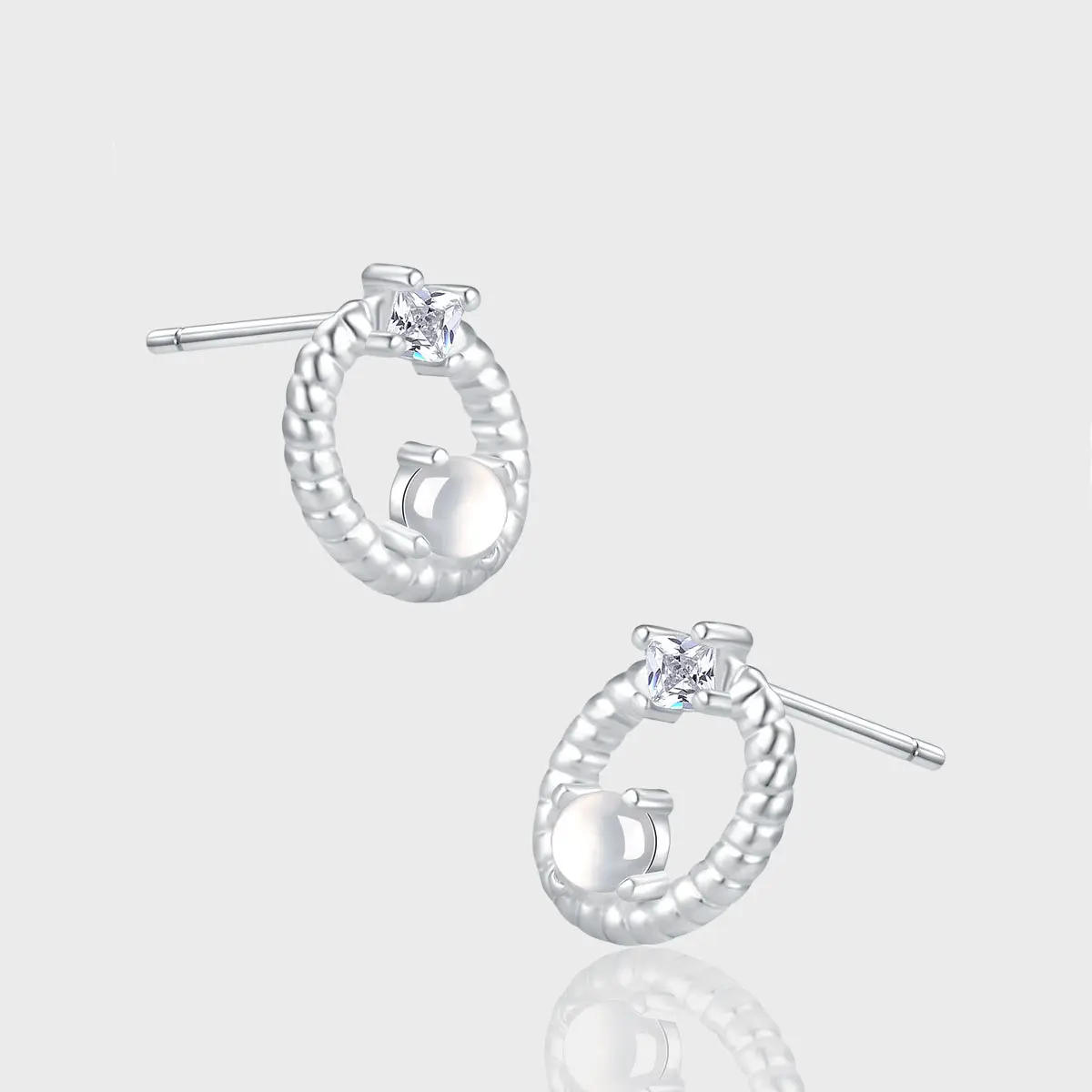 Brincos INS Chill elegante prata esterlina 925 pura geométrica natural ágata branco com pedras preciosas para mulheres e meninas
