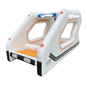 Hot Sale PVC Inflatable Floating <b>Yacht</b> Boat Water House 4 Person Capacity Luxury Water Floating Villa for Pool Lake Water Sports - Product Image 1