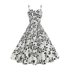 black and white vintage dresses Unique Vintage Black & White Cotton Shirt Swing Dress