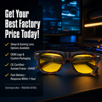 Lunettes anti-lumière bleue en acétate OEM UV400, montures optiques pour ordinateur, vente en gros, blocage de la lumière bleue personnalisé