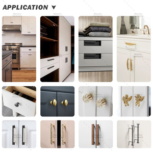 Tay nắm tủ, tay kéo và núm cửa kiểu dáng hiện đại, nhiều kiểu dáng khác nhau, màu vàng, đen, bạc, dùng cho tủ và ngăn kéo đồ nội thất - Product Image 3