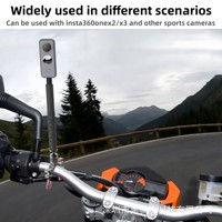 Support de guidon CNC pour caméra panoramique Insta360 X4/X3/X2, design plat coupe-vent pour vélo