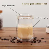 Tasse à café latte en verre borosilicate à double paroi, à un seul port, 12 oz, résistante aux hautes températures, cadeau américain