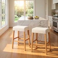 Tabouret de salle à manger en bois massif imperméable, design nordique Japandi, fabricant OEM de tabourets de comptoir de cuisine en bois, pour usage domestique et professionnel