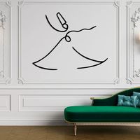 Derviche giratorio, arte de pared islámico de Metal, decoración islámica minimalista Mevlana Rumi, arte de pared sufí, regalo musulmán, arte islámico, decoración árabe