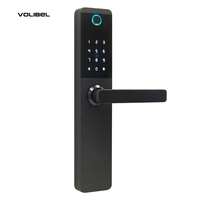 Serrure de porte intelligente biométrique sans fil en alliage d'aluminium et bois, avec empreinte digitale, Ttlock, électromagnétique, Zigbee, RFID, pour hôtel et appartement