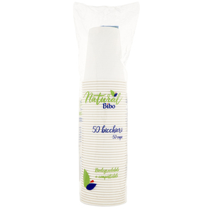 Vasos bioplásticos biodegradables y compostables de 200 ml, blancos, 50 unidades/paquete - Product Image 2