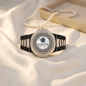 Montre de luxe pour femme en acier inoxydable, forme tonneau, analogique, quartz, cristal saphir, bracelet diamant, mode LOISTA - Product Image 3