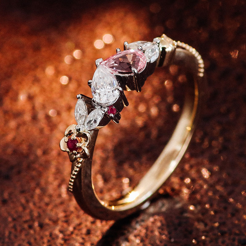 Bague moissanite en or massif 18 carats véritable
