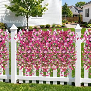Fleur artificielle en forme de vigne de gloire du matin, décoration suspendue en plastique pour clôture de cour, protection solaire - Product Image 2