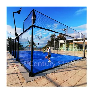 Professional Sport Field Padel Tennis Court Equipment With Steel Fence Cage