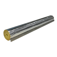 Dukungan OEM Sistem HVAC, Tabung Wol Kaca Berlapis FSK Khusus, Tebal 40mm, Isolasi Termal, Pipa Wol Kaca Berlapis Aluminium Foil