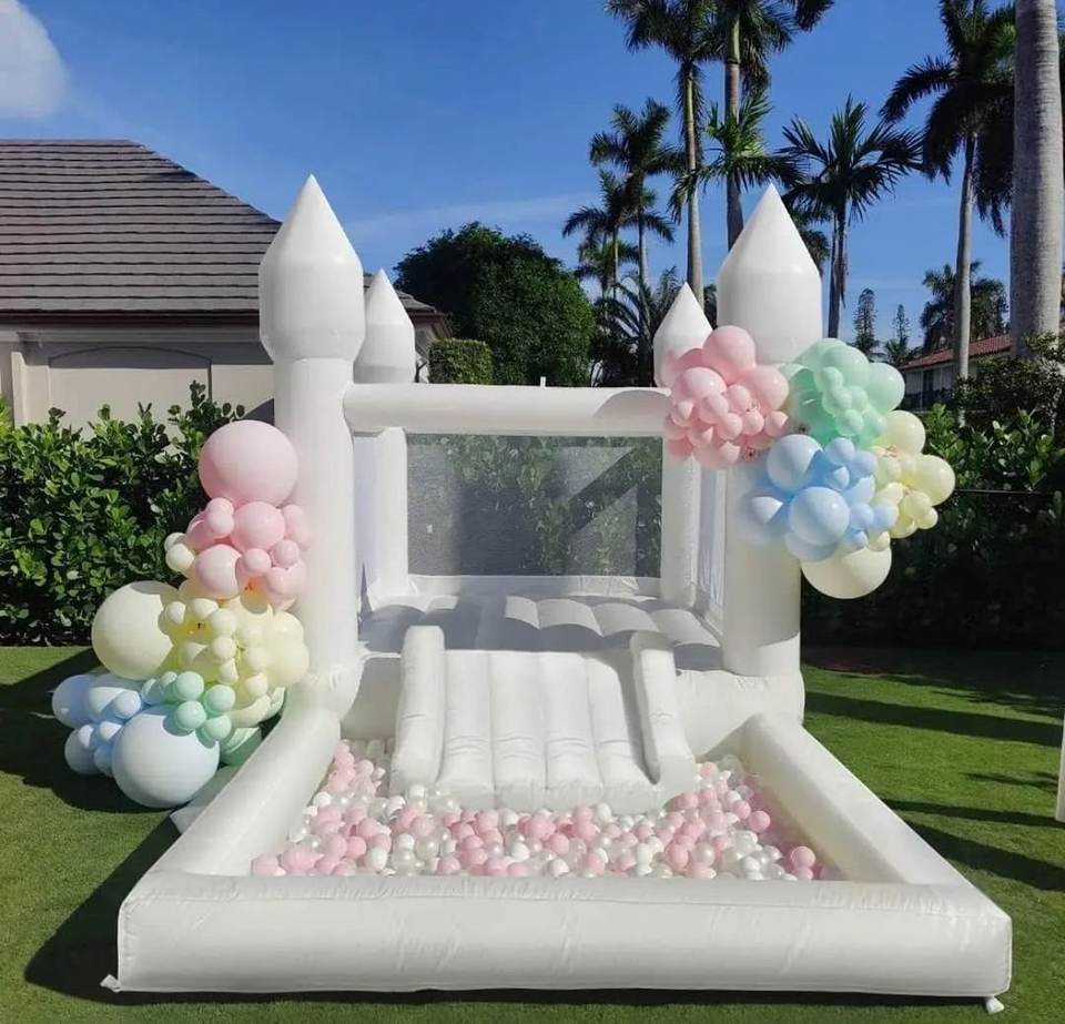 Customize PVC Small White Castle Inflatable House Jumping Bouncy Mini ...