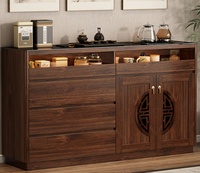Buffet moderne en bois massif de grande capacité avec design écologique, meuble de rangement pour salle à manger et salon