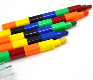 6 Colors <b>Stacking</b> Crayons Plastic Wax Crayon <b>Toys</b> Drawing Crayon for Kids - Product Image 2