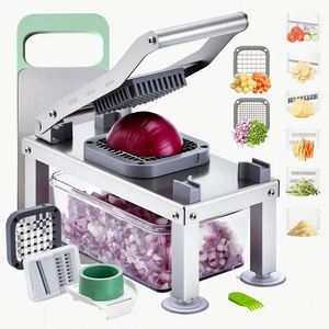Multi-Functional Manual Stainless Steel <b>Vegetable</b> Food <b>Shredder</b> with 9 Knives for Shredding Cutting Slicing Stripping - Product Image 6