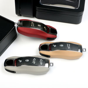 Carcasa de llave de cuero genuino para Porsche <span class=keywords><strong>Macan</strong></span> 718 Panamera 911 Cayenne Cayman Boxster tipo nuevo y antiguo - Product Image 1