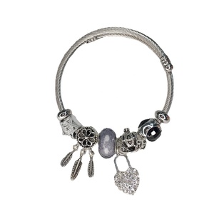 Open Charm <strong>Bracelet</strong> <strong>Dreamcatcher</strong> Electroplating DIY Heart Lock Stainless Steel <strong>Bracelet</strong> Wholesale - Product Image 1
