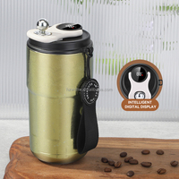 Tasse à café moderne en titane à double paroi de 400ml avec couvercle à affichage numérique