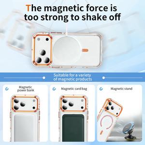 Funda Protectora para Teléfono con Carga Magnética, Resistente a Golpes, de Doble Color, No Amarillea, para iPhone 16 17 Air Pro Max Plus, <span class=keywords><strong>Naranja</strong></span> - Product Image 6