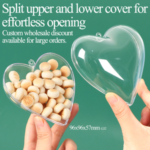 SUNSHING Factory Clear Plastic <b>Heart</b> Ornaments Christmas Wedding Fillable Baubles <b>Heart</b> <b>Shaped</b> Jewelry <b>Box</b> Candy Gift Container - Product Image 3