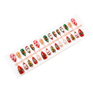 30 Uñas Postizas Cortas 3D con Diseño Navideño, Exquisitas Uñas Decoradas con Árbol de Navidad, Conejo y Estrella para Manicura DIY - Product Image 5