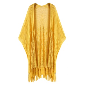 <span class=keywords><strong>Shein</strong></span> Crochet Cardigan Tricoté À La Main Glands Châle Pull Femme Cardigan Kimono D'été Plage Couverture haut - Product Image 1