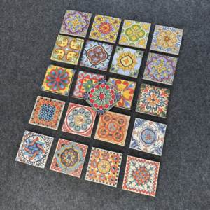 100*100 piastrelle da parete a fiore piccolo piastrelle di ceramica dipinte a mano in stile mediterraneo per la decorazione del bagno della cucina - Product Image 5