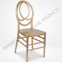 Chaise de banquet empilable en résine, style antique, imperméable et durable, pour hôtel, mariage, intérieur et extérieur, emballage KD