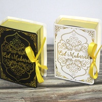 Morsun Boîte à Chocolats et Bonbons Forme Livre Aïd Moubarak, Décoration Ramadan, Emballage Cadeau, Boîte d'Emballage Alimentaire pour Gâteaux, Papier d'Art Fait Main