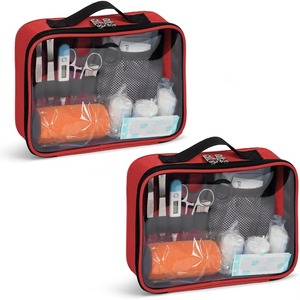 Trousse de premiers secours pliable rouge vide, sac de rangement médical pour les urgences, la voiture, l'atelier, le cyclisme, les activités de plein air, fabriqué en Chine - Product Image 2