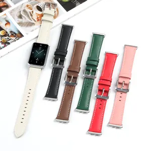 Factory Wholesale Skin-Friendly and Comfortable Top Layer Calfskin Leather Watch Strap for Huawei Honor Band9 Leather Strap