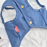 Gilet en jean pour animaux de compagnie avec intérieur en polaire épais, vêtements chauds pour animaux, vente en gros
