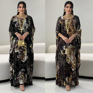 Mới Đến Phụ Nữ Hồi Giáo Quần Áo Sửa Chữa Nóng Kim Cương Hồi Giáo Maxi Dress Abaya In Ấn Phong Cách Châu Âu Dresses - Product Image 1