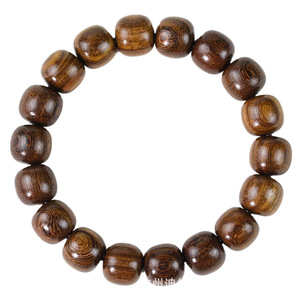 Golden Sandalwood Barrel <b>Beads</b> 11x12mm <b>Bracelet</b> Unisex Chinese Style Everyday Wear Jewelry - Product Image 5