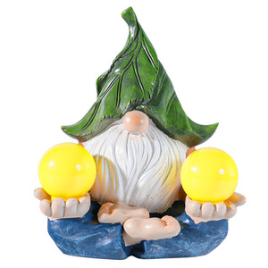 Decoración de Halloween jardín Elf estatua decoración lámpara Solar Gnome modelo al aire libre <span class=keywords><strong>duende</strong></span> resina decoración artesanía sin rostro enano estatuas - Product Image 5