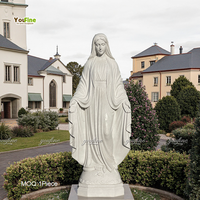 Sculpture catholique YOUFINE, sculpture en marbre blanc de Medjugorje, statue de la Vierge Marie